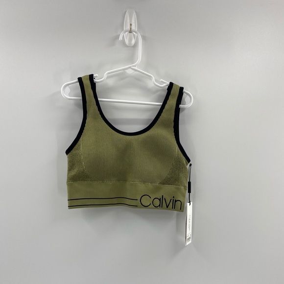 Calvin Klein Other - Calvin Klein Performance ‘Olive/Black’ Seamless Impact Bra Woman’s Size XSmall